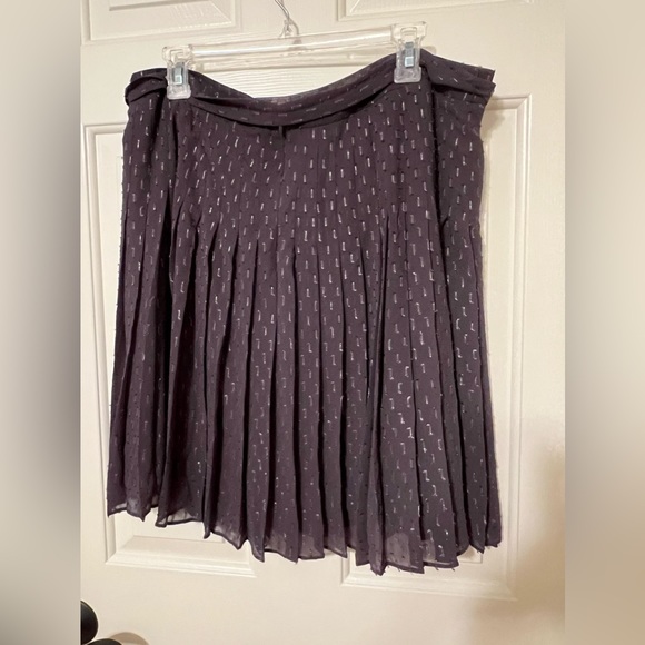 Ann Taylor 16P petite pretty sparkly pleated skirt gray and silver NWT - Picture 4 of 6